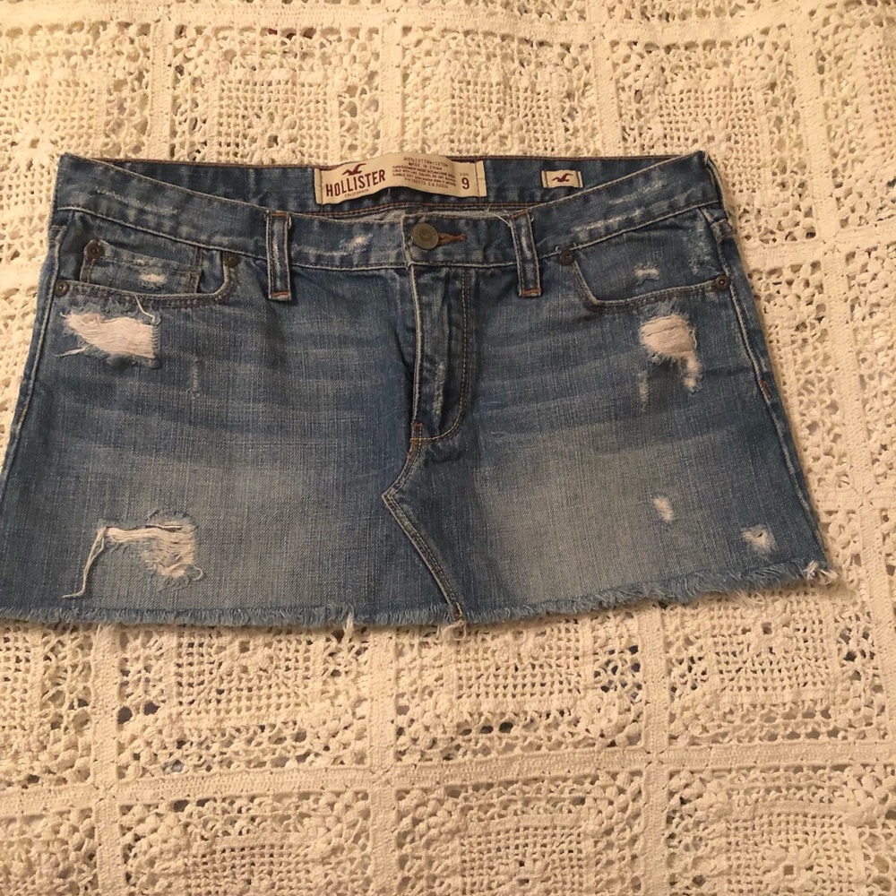 Hollister blue jean mini skirt size 9